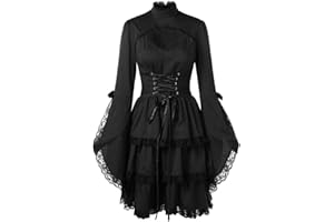 chuangminghangqi Carnevale Gotico Pizzo Vestito Eleganti Tutu Vestiti Donna Vintage Cosplay Abiti Cerimonia Abito Manica Lunga Cocktail Costumi Rinascimentale