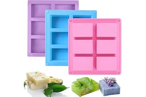 ‎SEASBOES Seifenformen Silikon, 3 Stück Silikonform Seife, Silikonform Rechteckig, Seifen Formen zum Gießen, Sseife Selber Machen Weihnachten, DIY Silikon Form für Hausgemachte Handwerk Seifenherstellung