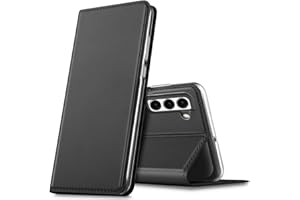 Verco Etui na telefon komórkowy Samsung Galaxy S23 Plus, Premium etui z klapką na telefon komórkowy Samsung S23+ 5G [zintegrowany magnes] Book Case PU skórzany pokrowiec, czarne