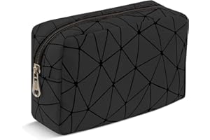 PLAYEXEN Trousse Trucchi Donna, Grande Porta Trucchi per Cosmetica, Pochette Donna Trucchi Multifunzionale Portatile Beauty Case da Viaggio, Borsa da Toilette Impermeabile, Idee Regalo Ragazza(1Pz,Nero)