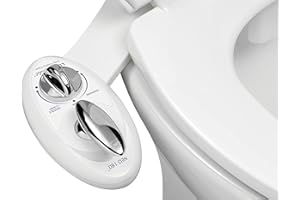 LUXE Bidet NEO 180 - samouczyszczająca podwójna dysza - świeża woda nieelektryczna mechaniczna nasadka do toalety bidetu (biała i biała)