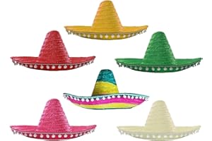 I Love Fancy Dress LTD Sombreros de Sombrero Mexicano – Paquete de 6 Sombreros Mexicanos Fiesta para Festivales y Fiestas (tamaño Adulto)