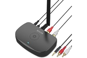 Besign BE-RCA Largo Alcance Receptor Bluetooth, Adaptador de Audio Inalámbrico, Receptor Bluetooth 5.0 para Altavoces con Cable o Sistema Estéreo de Transmisión de Música en Casa