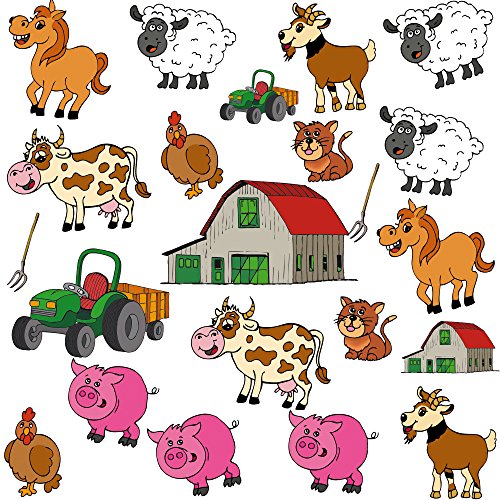 XXL-Konfetti * BAUERNHOF * mit 24 großen Konfetti-Teilen für eine Mottoparty oder Kindergeburtstag // von DEKOSPASS // Party Kinder Konfetti Deko Geburtstag Großkonfetti Farm Tiere