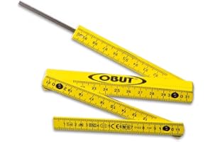 OBUT Mètre pliant à tirette en fibre de verre, marqué OBUT sur la tranche en couleur jaune