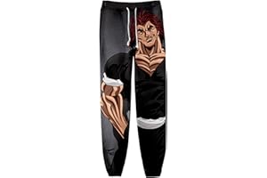 XSLGOGO Unisex Anime Hanma Baki Hose Hanma Yuujirou Jogginghose Baki Graphics Haremshose mit elastischer Taille und Kordelzug