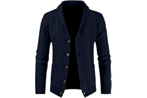JMIERR Cardigan da Uomo Casual Slim Classics Scollo a V con Bottoni Maglione Inverno con Tasche