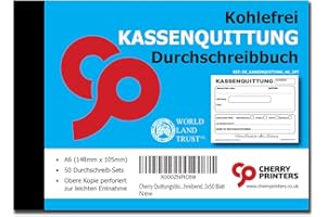 CHERRY PRINTERS Cherry Quittungsblock A6, Selbstdurchschreibend, 2x50 Blatt