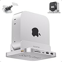 PULWTOP Mac mini M4 Hub with M.2 SSD Enclosure, 8-in-1 Vertical