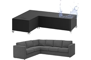 GELLDG Abdeckung für Gartenmöbel L-Form, Schutzhülle für Loungemöbel L Form Lounge Abdeckung (Linke Kurz-Rechte Lang) Wasserdicht, 420D Oxford Sofa Abdeckung für Lounge Sofa, Ecksofa - 210 x 270 x 90/65cm