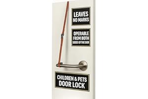 BABYLOCK Seguridad Puertas Niños y Mascotas, Cerrojo Puerta Interior Sin Agujeros, Pestillo Doble Uso, No Deja Marcas, Ideal para Seguridad y Privacidad Ambos Lados de la Puerta