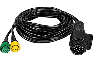 Yinaolan 5 m Trailer Cable Set with Pre-Wired 13 Pin Plug and 5-Pin Bayonet Connector for Trailer Car Wiring Harness Rear Lights