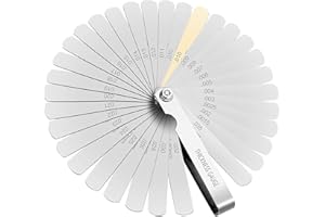 Spessimetro 32 Lame Spessimetro inox AYWHP Tampone a telemetro da 0,04-0,88mm Strumento di misura metrico per la misurazione della larghezza/spessore della fessura spessimetro