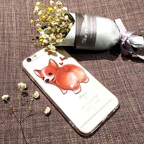 (Sleeping bear) iPhone 7 Case Cover,Lovely Pet Cute Animal Cartoon Little Dog ( Lovely Welsh Corgi Pembroke) phone Case Cove,Slim,Shock-Absorption Bumper,Anti-Scratch TPU Soft Case Cover, with Lanyard---Welsh Corgi Pembroke