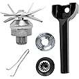 dcvbny Blender Wet Blade Assembly with Drive Socket Removal Tool Kit & Fixed Plate Vit-amix Blade Cup Replacement Part for Vita-mix 5200 Series Standard Blender Mixer Household 64, 32 oz Containers