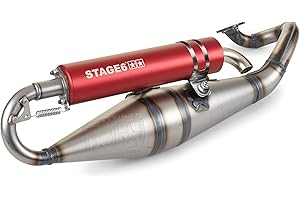Système d'échappement Pro Replica MK2 de Stage6 en rouge pour Minarelli horizontal/Chine 2 temps