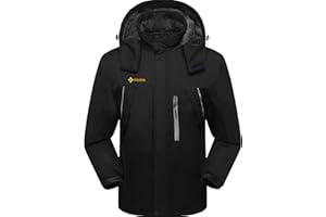 GEMYSE Chaqueta de Esquí Impermeable de Montaña para Hombre Abrigo de Invierno de Lana Antiviento con Capucha