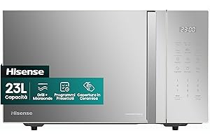 Hisense Microonde H23MOMS5HG, cavità 23L, apertura porta a sinistra, display LED touch, 8 funzioni, 800W