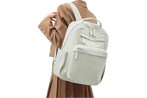 winspansy Bolso Mujer,Mochila Ordenador Portatil 15.6 Mujer Impermeable Universidad Trabajo Elegante Mochilas Deportivas Viaje Avion 40x25x20 Casual Travel Backpack Verde