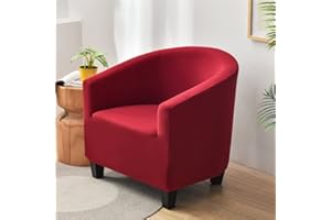 Fansu Funda de Sillón Elástica Chesterfield, Elegante Moda Color Sólido Funda de Sofá, Universal Individual Fundas Protector de Butaca para Club, Recepción, Dormitorio (Rojo)