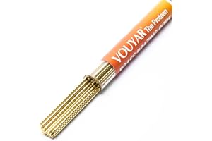 VOUYAR 40 pcs Brass Brazing Rods Easy Flow Welding Rods Solid Round Sticks Diameter 1/16” x Length 10” Copper Zinc Tin Silicon Alloy Simple DIY Soldering for Aluminum & Zinc based Metals Gas Welding