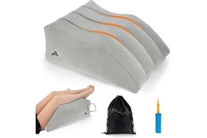 Cheerhom Ergonomiczna poduszka do podniesienia nóg, poduszka pod nogi, poduszka do podniesienia pozycji na nogi i kolana, nadmuchiwana poduszka klinowa – idealna jako nakładka na nogi, poduszka na