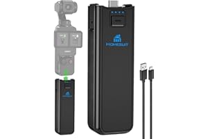 Homesuit Vollständige Dekodierung Osmo Pocket 3 Akku Griff für DJI 2100mAh Powerbank LED USB-C Ladung mit 1/4 Zoll Gewindeloch Handheld Extended Battery Grip Kompatibel mit Xtra Muse