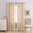 Double-Sided Chenille Curtains for Living Room Modern Window Treatment for Bedroom Curtain,Grommet Top-2 Panles (Beige, 52" W x 84" L)