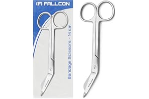 FALLCON F Tijeras Enfermeria de Acero Inoxidable con Punta Roma Enfermera en Apuros - Accesorios Salvabolsillos Enfermeria (14 CM) (GRIS)
