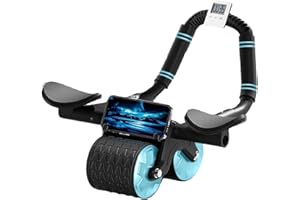 ARAER Upgraded Ab Roller Wheel with Elbow Support and Automatic Rebound, Core Trainer Ab Exercise Machine for Home Workouts (Blue2)