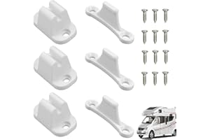 SIXHAOBU 3 Pieza Cierre de Puerta, Retenedor de Puerta Autocaravana Forma de T con 12 Tornillos, Kit de Retenedor Puerta Caravana de Plástico para Autocaravana, Camping, Coche