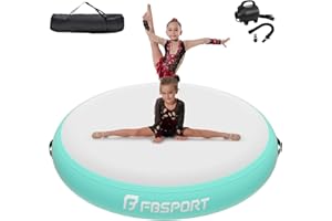 FBSPORT Airspot, 10/20/30CM Höhe Airtrack Matte, Durchmesser 70/100/140CM Aufblasbare Tumbling Matte Air Barrel, Air Tumbling Track Trainingsmatte mit Pumpe, Aufblasbare Gymnastikmatte, Turnmatte