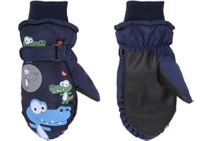 GEKMOR Kids Ski Gloves,Warmest Waterproof and Breathable Winter Snow Gloves for Cold Weather,Kids Boy Girls Winter Warm Mittens Snowproof Thermal Gloves Aged 4-8(navy blue)