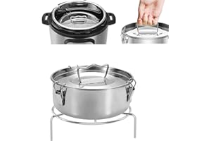 BESTINE Flanform, Edelstahl-Flanpfannenform mit Deckel und Griff für Instant Pot 6, 8 Qt mit Dampfgarer