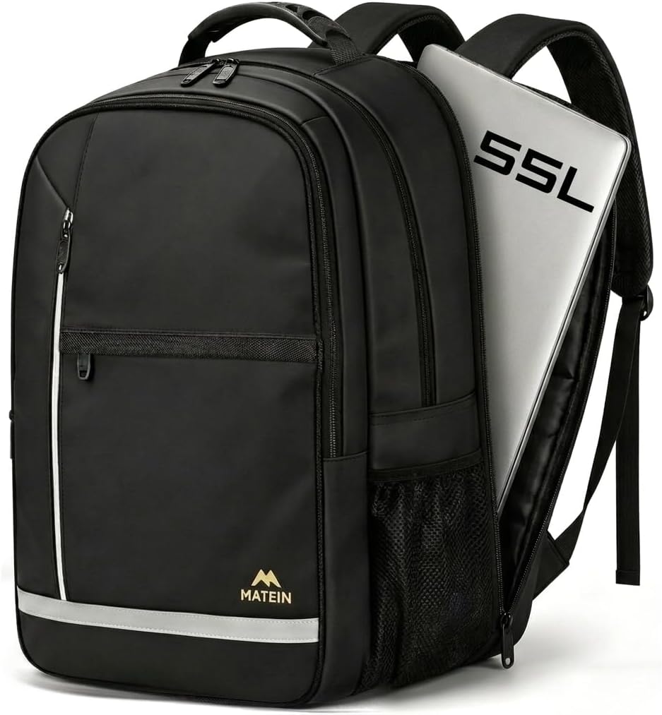 MATEIN Extra Large Backpack 55L, Work Backpack, Laptop Rucksack for Men Work, Large Rucksack with TSA Laptop Compartment, Spacious Capacity Fit for Office, Business Travel, Daily Use, Black