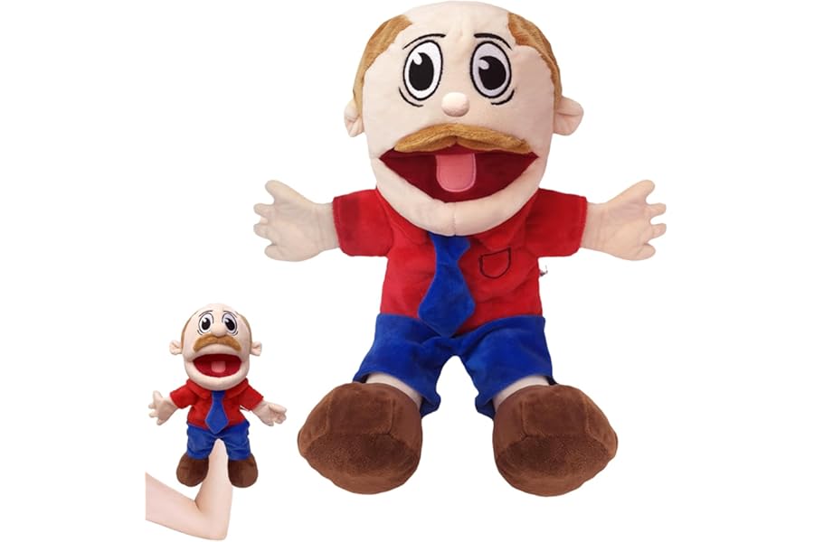Jeffy Puppet, Hand Puppets for Kids, Funny Sml Puppet Plush Toy Doll with Working Mouth for Role Play, Soft Hand Puppets Family Toys for Girls Boys kids Gift