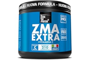 ZMA Zinco E Magnesio 210 Compresse (210 Giorni) con B6 e Vitamina C Rock The Protein® ZMA Integratore Energia, Recupero E Aumento Massa Muscolare Uomo, ZMB6 Integratore Palestra, Postworkout