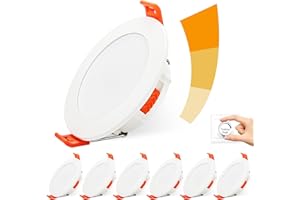 ‎BOYIR BOYIR LED Einbaustrahler Flach Dimmbar 230V LED Spots 6W 600LM IP44 Bad Einbauleuchten, Deckenspots Warmweiß Neutralweiß Kaltweiß Deckenstrahler für Badezimmer Wohnzimmer Küche Korridor, 6er Set
