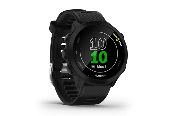 Garmin Forerunner 55 - Montre GPS Multi-activités Running avec Fonctions d’Entrainement Coach et Cardio au Poignet – Noir - Boîtier 42 mm