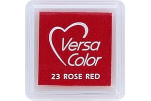 Tsukineko Pigmento VersaColor Inkpad 1" Cubo-Rose Rosso, Rosa Rojo, Talla única