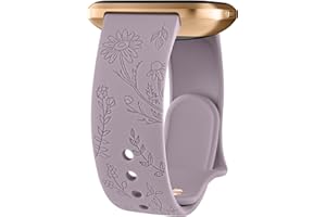 VANCLE Armband für Fitbit Versa 2 Armband/Fitbit Versa/Fitbit Versa Lite/Fitbit Versa SE Damen Herren, Silikon Armbänder Floral Gravierte Uhrenarmband Sport Ersatzarmband
