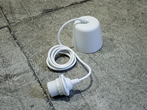 banjado - Lampenaufhängung 1,8m Zubehör E27 weiß Deckenleuchte Wandlampe Dekoration