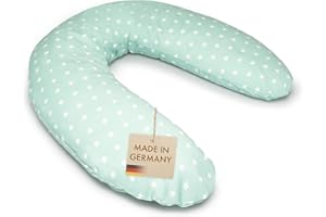 pic Bear Stillkissen - hochwertiges Schwangerschaftskissen - anschmiegsames Lagerungskissen aus Baumwolle - schadstofffreies Seitenschläferkissen - 160cm - Sterne Celadon