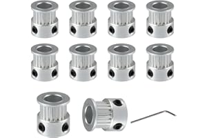BZ 3D Puleggia GT2 20 Denti foro 8mm Pulegge GT2 Alluminio 20T 8mm Bore Pulley per Larghezza 6mm Cinghia Dentata GT2 per Stampante 3D,CNC.(10 pezzi)