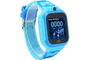 PUSOKEI Smartwatch dla Dzieci 4G, wodoodporność IP67, Ekran Dotykowy, Dwukierunkowe Głosowe Połączenie Wideo, Alarm SOS, Kamera HD, Telefon Smartwatch z Trybem Klasy, Kolorowy Ekran (BLUE)
