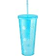 Royalford 700ml Modern Insulated Tumbler with Straw & Lid RF12154 Hot and Cold Stainless Steel for Water, Iced Tea or Coffee, Smoothie Laser Plated 24oz