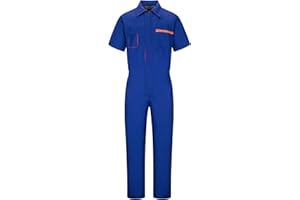Yukirtiq Hombre Manga Corta Monos y Petos de Trabajo Mecánico o Industria, Mono de Trabajo para Hombre, Polialgodón, para Mantener Limpio