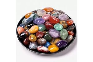 SigMntun Mischung Trommelsteine 1.5 cm, 24 Stück – polierte Edelsteine, natürliche Kristalle & Heilsteine, Halbedelsteine, bunte Glückssteine für Chakra, Deko & Mineralien Set