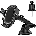 Baseus 3 in 1 Phone Holder Car for Dashboard Air Vent Mobile Holder with Auto Clamping Strong Suction Cup Mount For iPhone 15 Pro Max/14/13/S23 Black