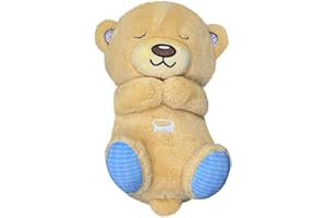 BOSSETY Loutre Veilleuse Peluche BéBé, Ma Loutre Calin Bonne Nuit Doudou Loutre Qui Respire Musicale Apaisante, Peluche Loutre Calin Cadeau Naissance Fille et GarçOn Nouveau Né (F)